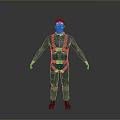 Game and Movie Character 3D Model in Blue Jumpsuit With Brown Harness Standing