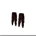 Burgundy Casual Pants With Drawstring Waist And Side Straps Relaxed Fit