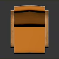 Orange Upholstered Rocking Armchair With Diamond Quilted Design And Wooden Frame