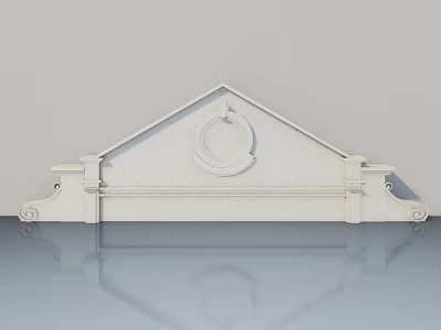 Elegant White Hinged Door With Decorative Top Design And Classic Finish 3d model