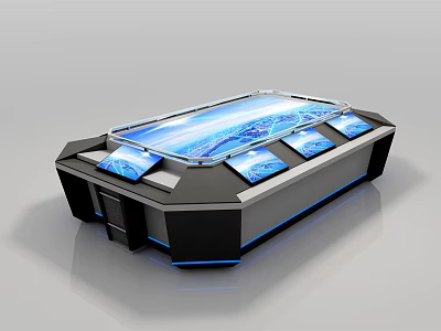 Advanced Commercial Equipment With Glass Top And Multiple Interactive Touchscreens 3d model
