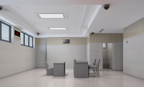 Modern Interrogation Room Indwelling Room 3d model