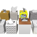 Home Living Essentials Various Design Tissue Boxes With Different Materials 3d model