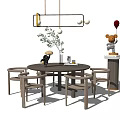 Quiet Dining Table and Chair Combination Dining Table and Chair 3d model