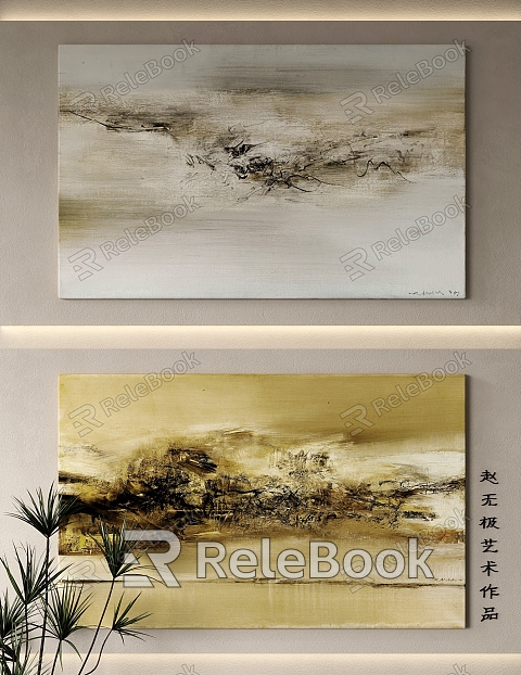 Zhao Wuji Decorative Painting Combination Oil Painting High-end Art Abstract Painting model