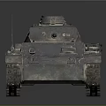 Armored Military Tank Featuring Metallic Tracks Cannon Turret And Vintage Design