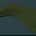 Green Wavy Layered Garden Landscape With Undulating Terrain And Curved Mounds Design