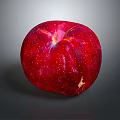 Fresh Red Apple With Shiny Surface And White Speckles On Dark Reflective Background