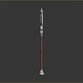 Decorative Double Bladed Metal Axe With Red Handle And Crystal Base