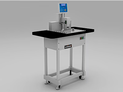 Industrial Equipment with Digital Display Screen Sturdy Workbench Base Mobile Wheels and Control Panel 3d model