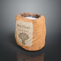 Handmade Mill Flour Paper Bag With Natural Tree Design For Home Baking Supplies