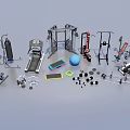 Fitness Equipment With Treadmill Dumbbells Exercise Ball Barbells Weight Bench And Elliptical Trainer