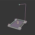 Experimental Setup Platform With Purple Surface White Cylinder And Vertical Rod