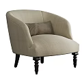 Modern Accent Chair with Black and Beige Upholstery and Checkered Pillow