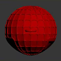 Red Egg Shaped Household Decorative Accessory With Spider Web Texture And Loop Handle On Top