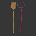 Two Practical Hand Tools Wooden Spatula And Horseshoe Hook With Long Wooden Handles
