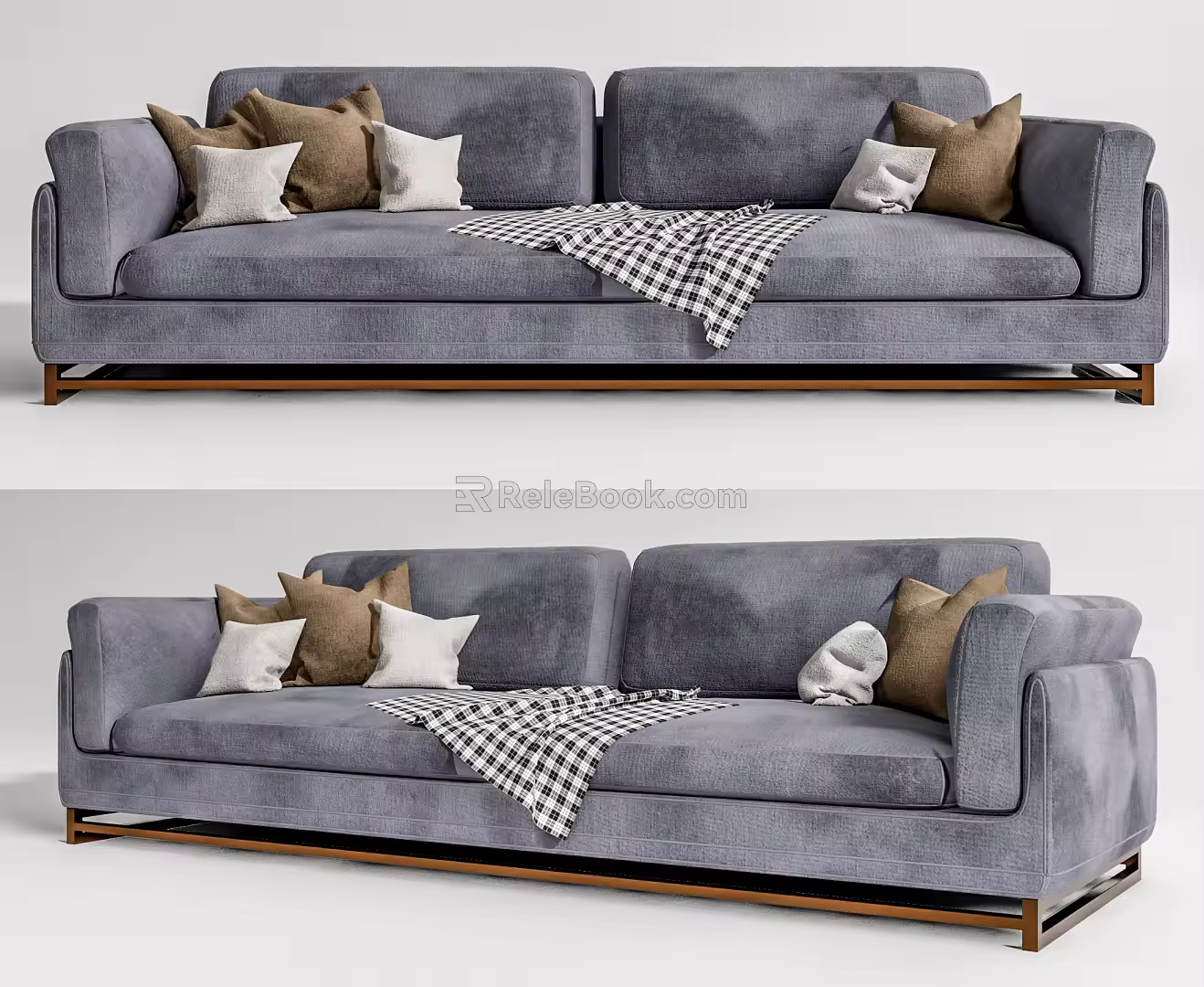modern double sofa double fabric sofa 3d model