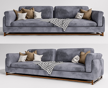 modern double sofa double fabric sofa 3d model