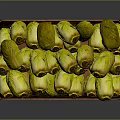 Fresh Green Cucumbers Filled In A Rustic Wooden Crate For Vegetable
