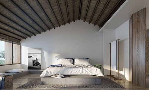 Modern Bedroom Zen Master Bedroom Decorative Painting 3d model