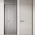 Modern Hinged Doors In Various Wood Grain Tones With Metal Handles
