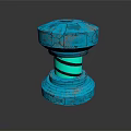 Blue Decorative Table Lamp With Cracked Texture And Glowing Light Base
