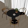 Modern Dining Table and Chair 3d model