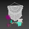 Handmade Macrame Animal Wall Decor with Bohemian Tassel Fringe Design for Home Living Room