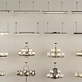 Various Modern Chandelier Designs with Different Shapes and Metal Frames 3d model