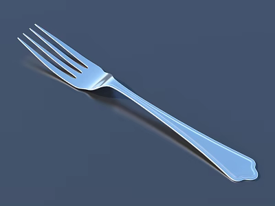 Classic Stainless Steel Cutlery Set with Polished Fork and Shiny Finish 3d model