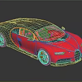 Red and Black Sports Car with Sleek Design Shiny Exterior Headlights and Reflective Wheels