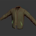 Light Green Bomber Jacket With Stand Collar Zipper And Casual Style Design