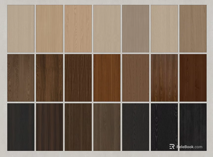 Various Wooden Wall Panels With Different Wood Grain And Color Options For Interior 3d model 