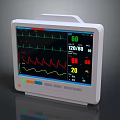 Medical Vital Signs Monitor With ECG Waveform And Patient Data