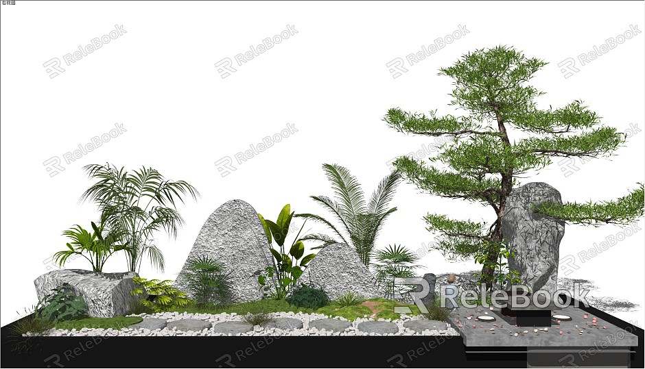 New Chinese style landscape sketch courtyard landscape model