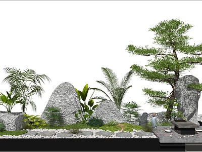 New Chinese style landscape sketch courtyard landscape model