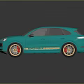Teal SUV with Metallic Finish Gold Wheels and Red Brake Calipers Modern Luxury Design
