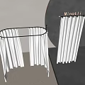 White Modern Curtains With Simple Design Hanging On Metal Rod For Home Decor