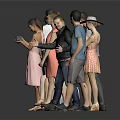 Group of Diverse People in Different Poses and Casual Attire Standing Together