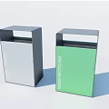 Public Waste Recycling Bins With Gray And Green Dual Containers For Waste Management