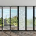 Modern sliding door glass sliding door 3d model