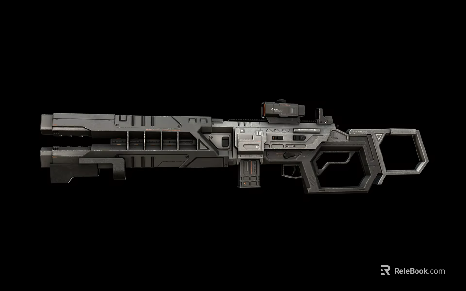 Futuristic Tactical Weapon With Advanced Scope And Mechanical Structure Design 3d model 
