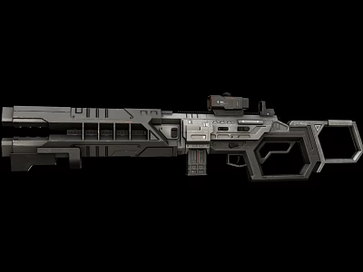 Futuristic Tactical Weapon With Advanced Scope And Mechanical Structure Design 3d model
