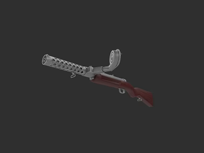 Classic Rifle With Wooden Stock Metal Barrel And Heat Dissipation Holes 3d model