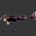 Vintage Twin Engine Airplane in Purple and Yellow with Surface Reflection