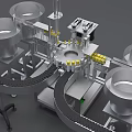 Automated Industrial Equipment Production Line With Conveyor Belt And Hopper Systems