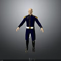 Navy Blue Military Style Uniform With Gold Epaulets White Belt And Black Boots
