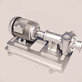 Industrial Pump And Motor Assembly With Silver Metal Base And Mechanical Components 3d model