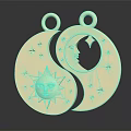 Gold Yin Yang Jewelry Pendant With Sun Moon Face And Star Details