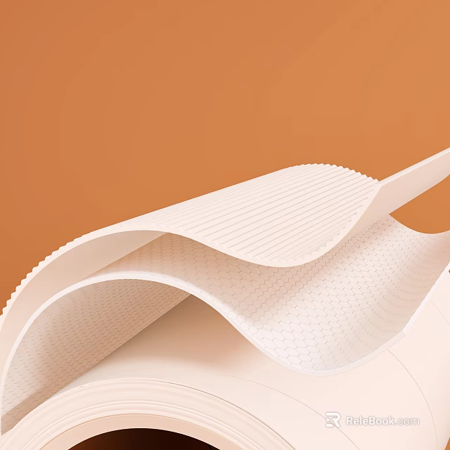 White Wavy Textured Non Slip Mat For Kitchen Counter And Dining Table Use 3d model 